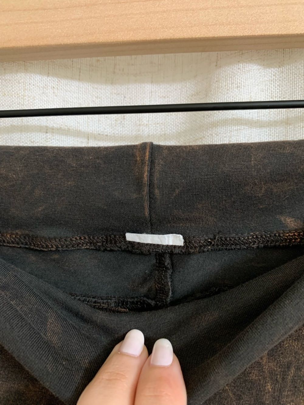 T Party Brown Mineral Wash Fold Over Legging Distressed Embellished Pant Bootcut - Picture 4 of 7